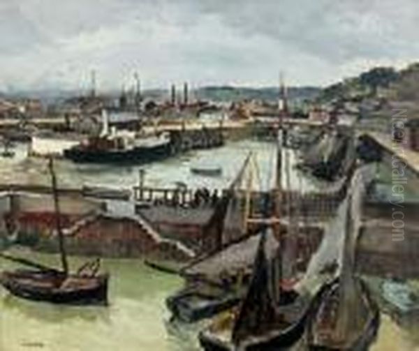 Le Port Du Havre Oil Painting by Marcel Leprin