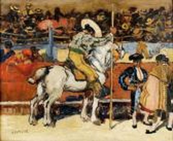 Picardor Et Matador Dans L'arene Oil Painting by Marcel Leprin