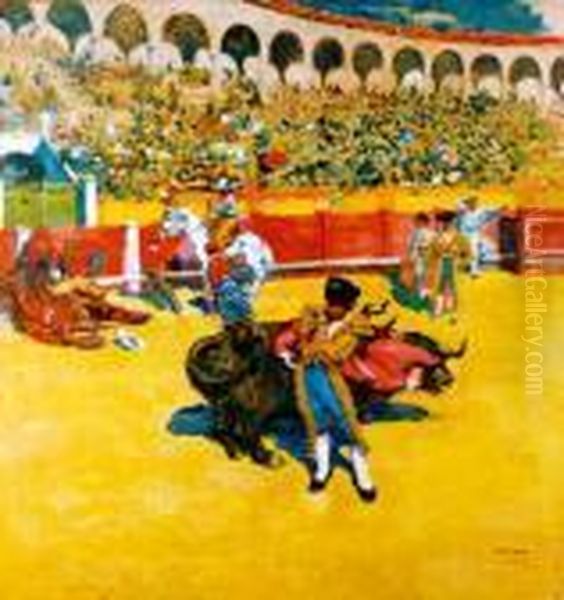 La Corrida Oil Painting by Marcel Leprin