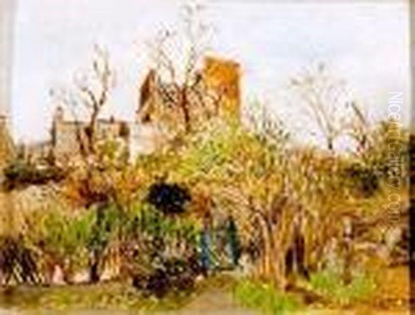 Maisons Et Jardins A Montmartre Oil Painting by Marcel Leprin