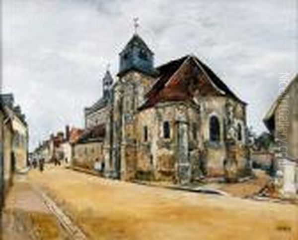 L'eglise De Bleneau Oil Painting by Marcel Leprin