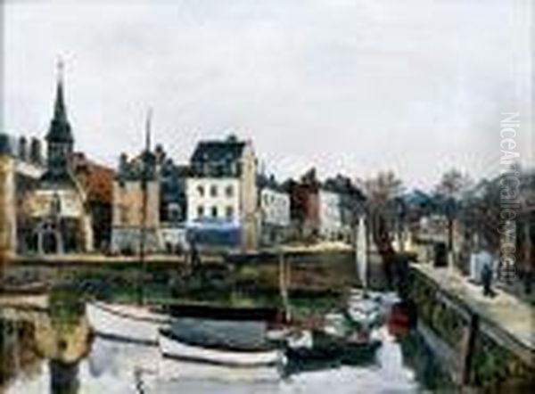 Honfleur Oil Painting by Marcel Leprin