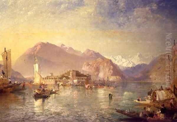 Isola Bella on Lake Maggiore Oil Painting by James Baker Pyne