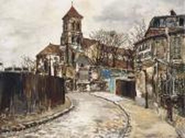 Eglise St-pierre A Montmartre Oil Painting by Marcel Leprin