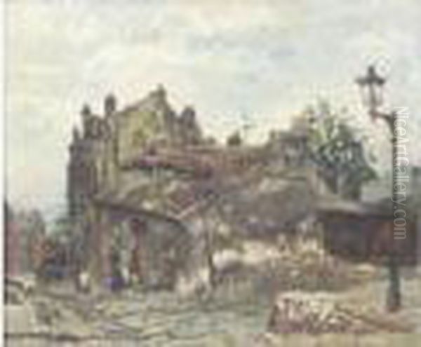 La Maison De Mimi Pinson A Montmartre Oil Painting by Marcel Leprin