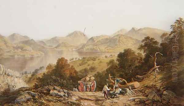 Ullswater, from The English Lake District, 1853 Oil Painting by James Baker Pyne