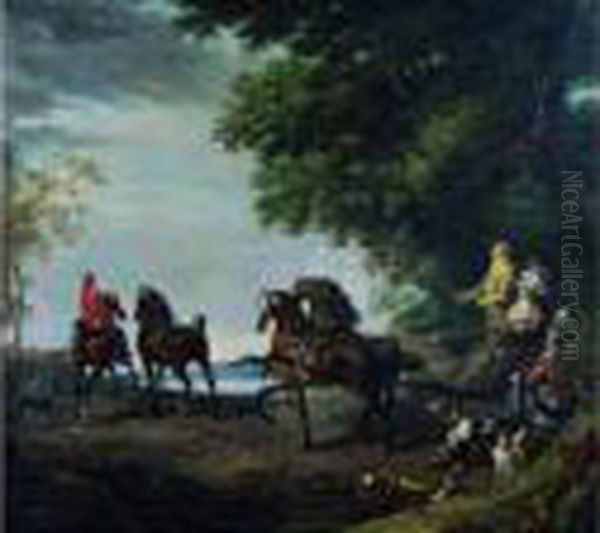 La Promenade Oil Painting by Jean-Baptiste Le Prince