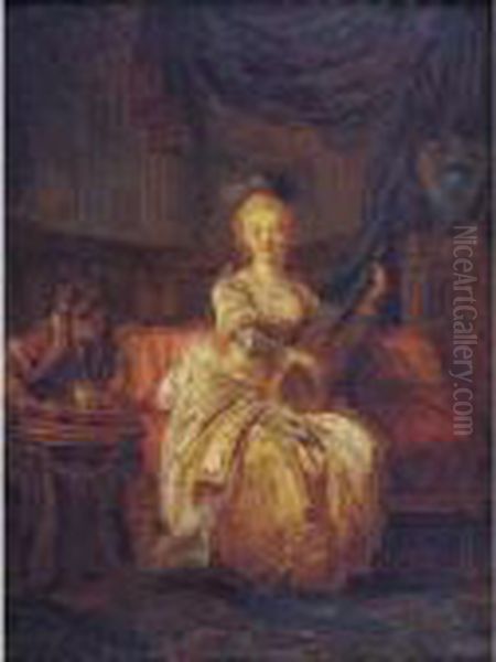 Les Plaisirs De La Solitude Oil Painting by Jean-Baptiste Le Prince