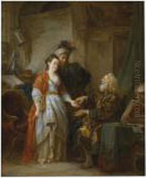 Fortune-teller Oil Painting by Jean-Baptiste Le Prince