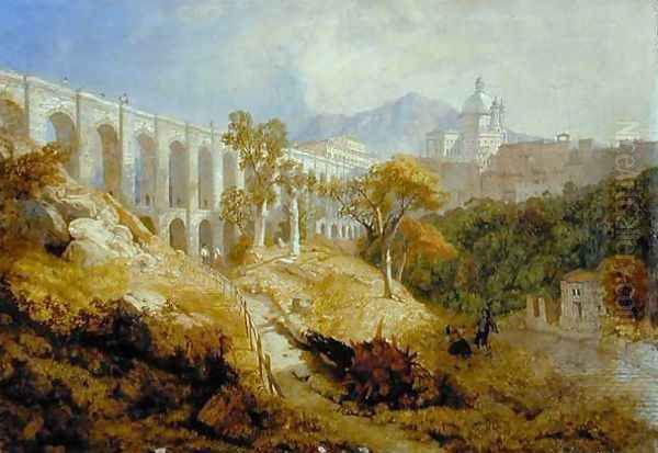 The Aqueduct at Arricia, Near Rome, 1866 Oil Painting by James Baker Pyne