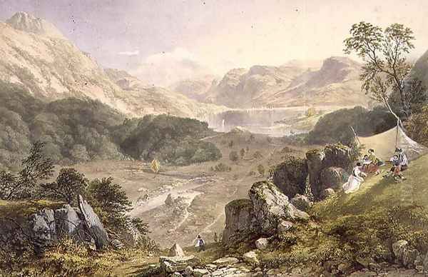 Thirlmere and Wythburn, from The English Lake District, 1853 Oil Painting by James Baker Pyne