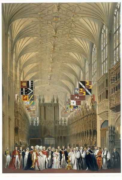 Interior of St Georges Chapel, 1838 Oil Painting by James Baker Pyne