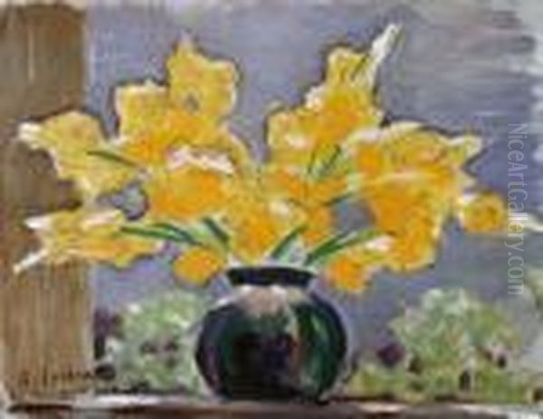 Gen?ts Dans Un Vase Oil Painting by Alfred Lesbros