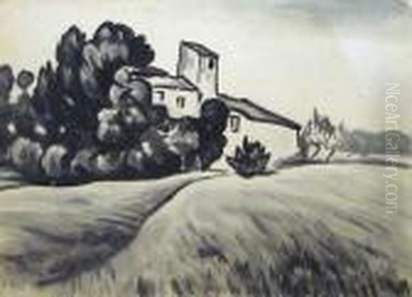 Maison Dans La Campagne Oil Painting by Alfred Lesbros