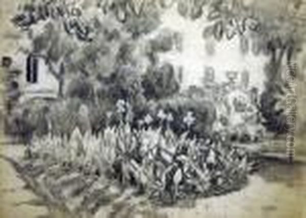 Jardin Fleuri Oil Painting by Alfred Lesbros