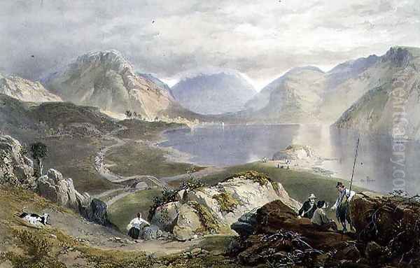 Wast Water, from The English Lake District, 1853 Oil Painting by James Baker Pyne