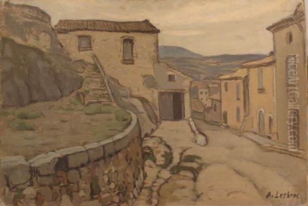 Rue Et Perspective De Colline Oil Painting by Alfred Lesbros