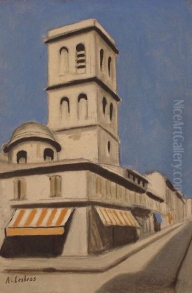 Clocher Eglise St Agricol Oil Painting by Alfred Lesbros