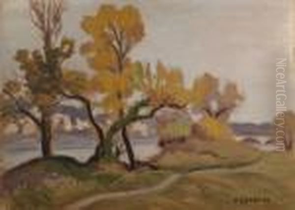 Paysage Melancolique Oil Painting by Alfred Lesbros