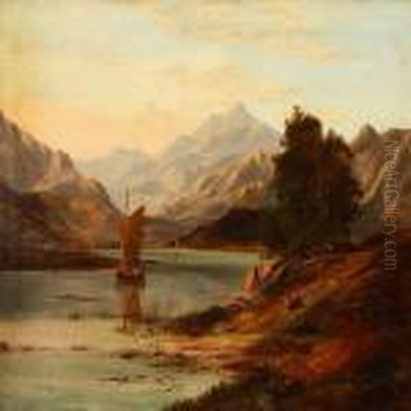 Landscape From The Scottish Highlands Oil Painting by Charles Leslie