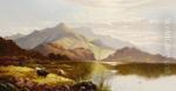 A Highland Loch Oil Painting by Charles Leslie