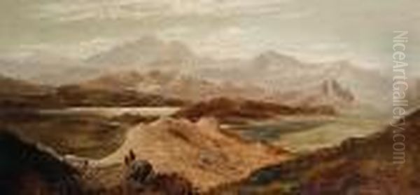 Highland Scenes Thought To Be Of Ben Nevis Andmoel Hebog Oil Painting by Charles Leslie