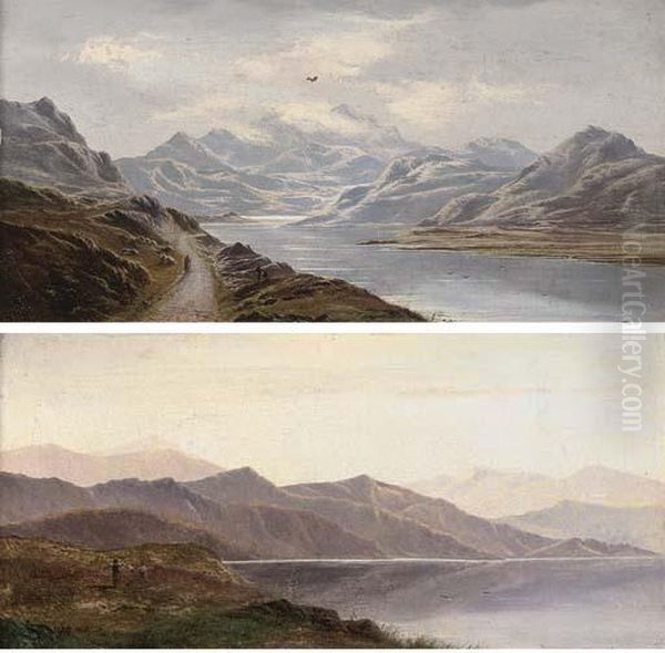 Highland Loch Landscapes Oil Painting by Charles Leslie