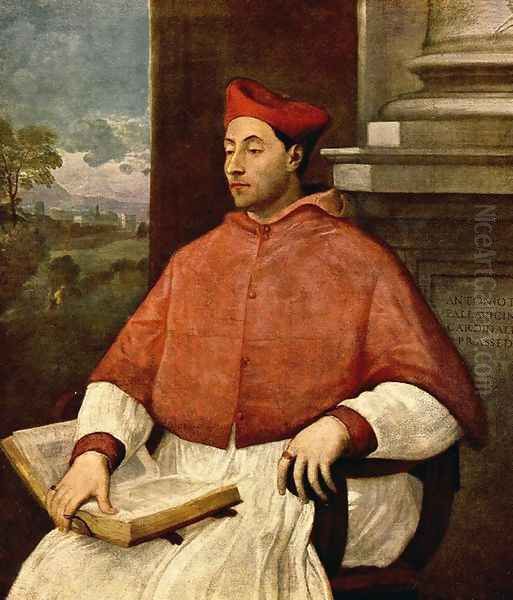 Portrait of Antonio Cardinal Pallavicini Oil Painting by Sebastiano Del Piombo