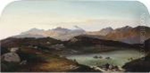 The High Loch On Ben Ledi, Perthshire Oil Painting by Charles Leslie