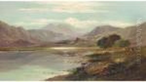 Llyn Taly-llyn, Wales Oil Painting by Charles Leslie