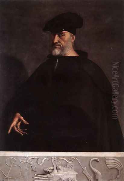 Portrait of Andrea Doria c. 1526 Oil Painting by Sebastiano Del Piombo