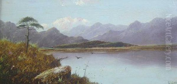 View Across A Loch Oil Painting by Charles Leslie