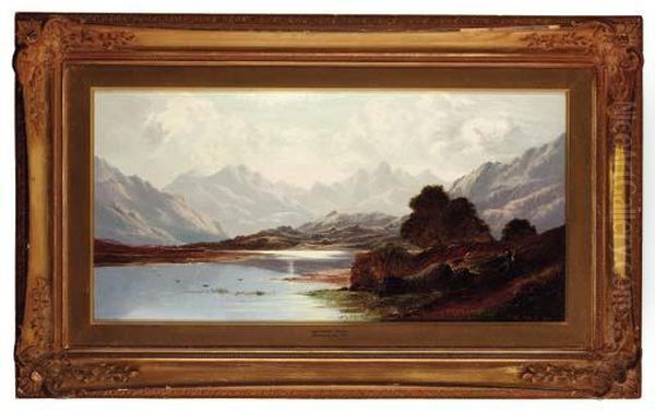 Crummock Water; And Loch Linnie Oil Painting by Charles Leslie