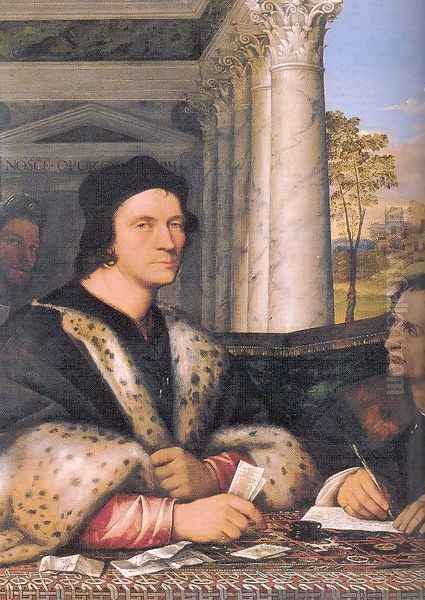 Portrait of Ferry Carondelet and his Secretaries 1510-20 Oil Painting by Sebastiano Del Piombo