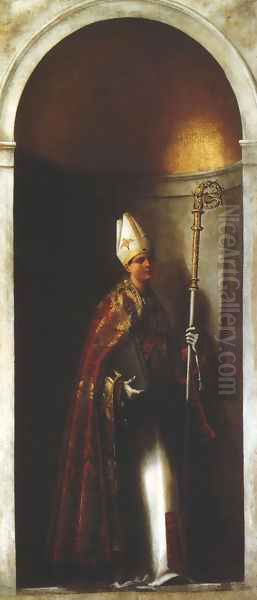 St. Louis of Toulouse (San Ludovico da Tolosa) Oil Painting by Sebastiano Del Piombo