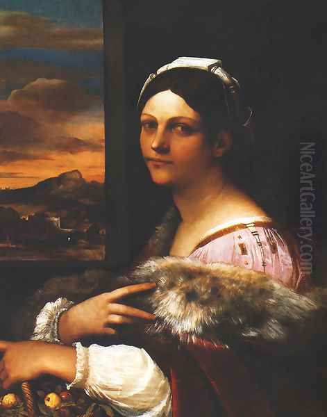 Portrait of a Young Woman called 'Dorotea' 1513 Oil Painting by Sebastiano Del Piombo