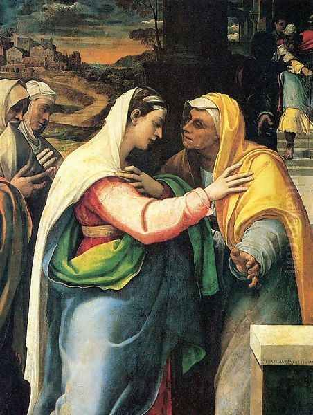 The Visitation 1519-21 Oil Painting by Sebastiano Del Piombo