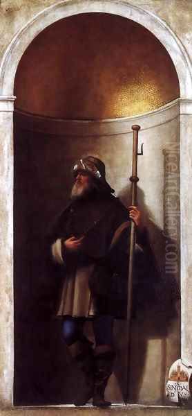 St Sinibaldo Oil Painting by Sebastiano Del Piombo