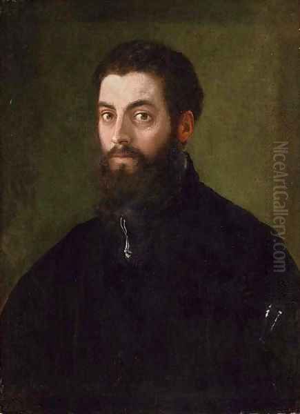 Portrait of a man, traditionally identifed as Federico Gonzaga, Duke of Mantua (1500-1540), half-length, in a black coat Oil Painting by Sebastiano Del Piombo