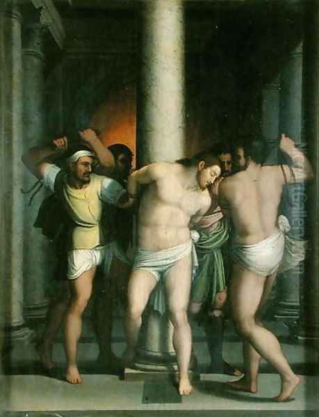 Scourging of Christ at the Pillar Oil Painting by Sebastiano Del Piombo