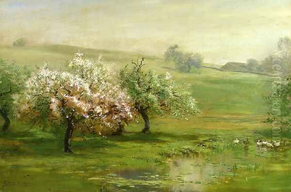 Blossoming Trees Oil Painting by Arthur Parton