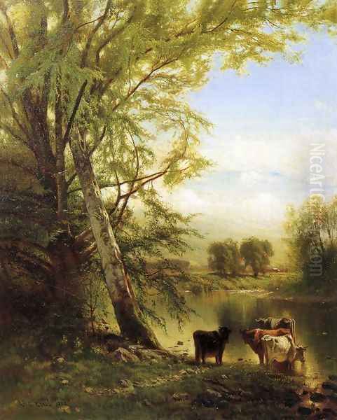 Pastoral Landscape Oil Painting by Arthur Parton