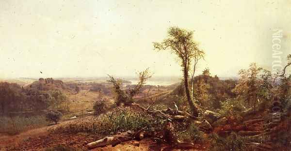 Looking Southwest over Church's Farm from the Sienghenberg Oil Painting by Arthur Parton