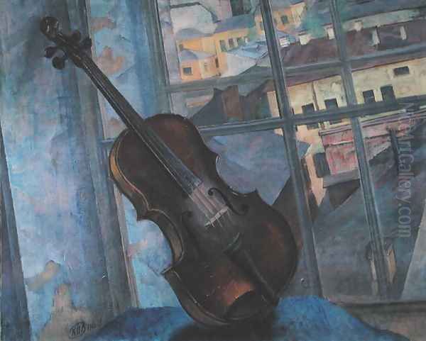 Violin, 1918 Oil Painting by Kuzma Sergeevich Petrov-Vodkin