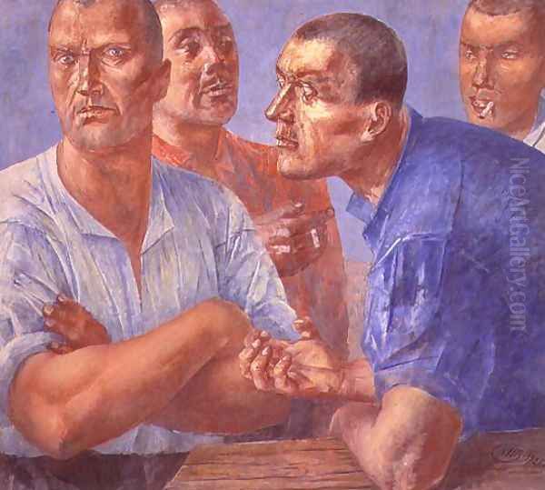 Labourers, 1926 Oil Painting by Kuzma Sergeevich Petrov-Vodkin