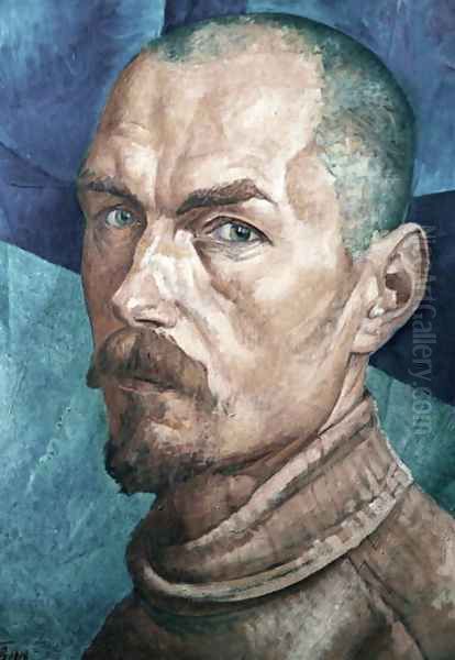 Self Portrait Oil Painting by Kuzma Sergeevich Petrov-Vodkin