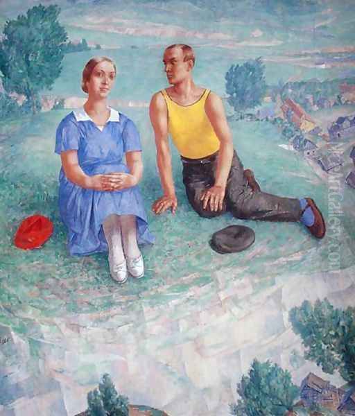 Spring, 1935 Oil Painting by Kuzma Sergeevich Petrov-Vodkin