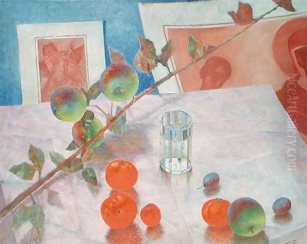 Still Life, 1918 Oil Painting by Kuzma Sergeevich Petrov-Vodkin