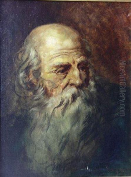 Portrait D 'homme A La Barbe Oil Painting by Theodore Levigne