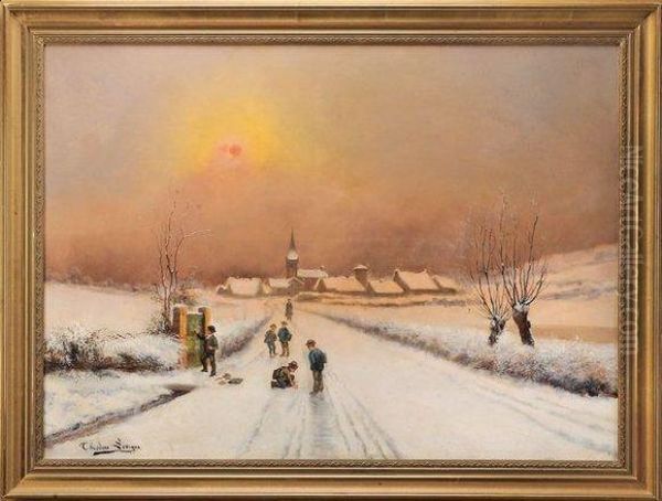 Le Retour De L'ecole 
Huile Sur Toile Oil Painting by Theodore Levigne